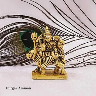 Durgai Amman / Simmavahini Idol Brass Antique Finish Goddess Thurgai Amman - image 4