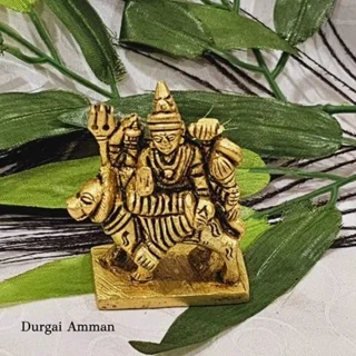 Durgai Amman / Simmavahini Idol Brass Antique Finish Goddess Thurgai Amman - image 3