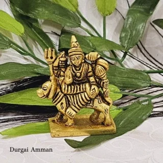 Durgai Amman / Simmavahini Idol Brass Antique Finish Goddess Thurgai Amman - image 2