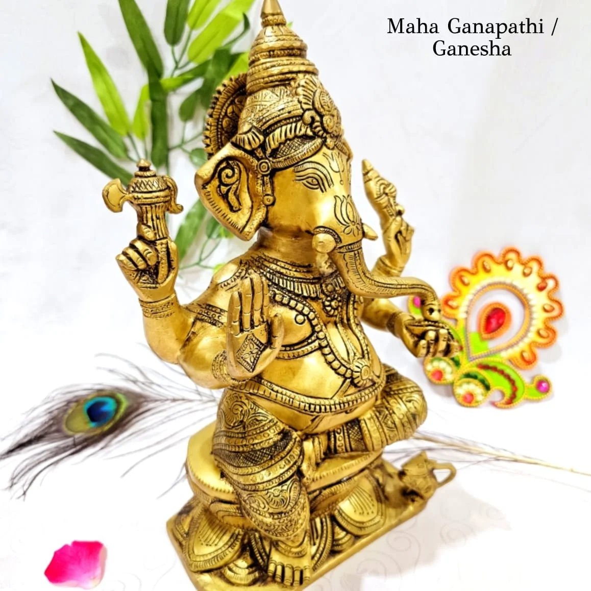 Maha Ganapathi / Ganesha - Brass Statue God Vinayagar Brass Idol - image 3