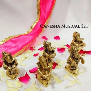 Ganesha Musical SetBrass Antique FinishGod Vinayagar / Ganesha musical set - image 3