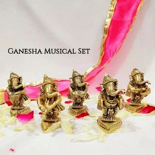 Ganesha Musical SetBrass Antique FinishGod Vinayagar / Ganesha musical set - image 2