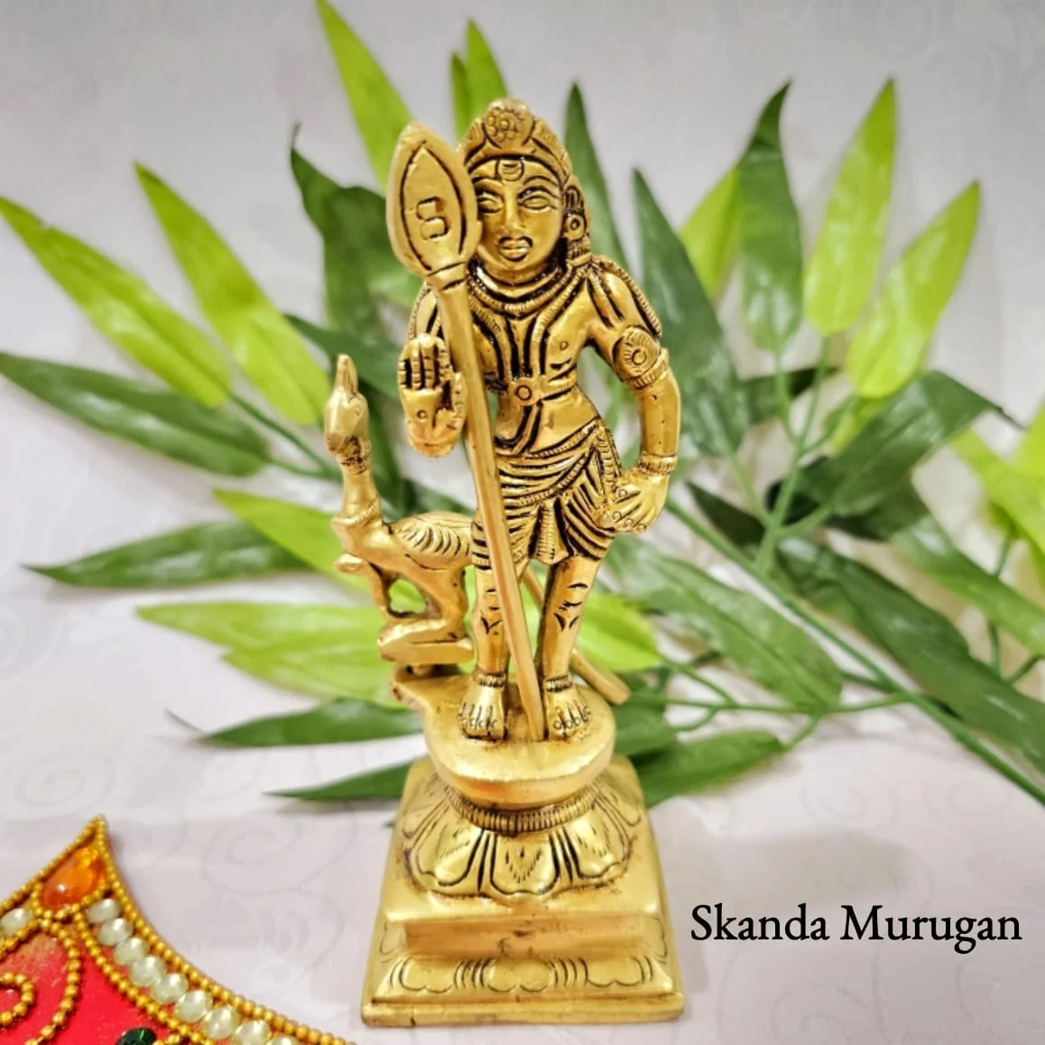 Skanda Murugan Brass Antique Finish Lord Murugan Brass Sculpture - image 2