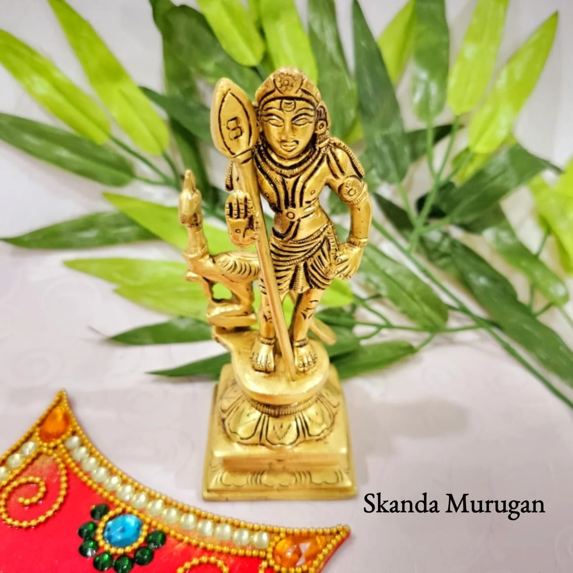 Skanda Murugan Brass Antique Finish Lord Murugan Brass Sculpture - image 3
