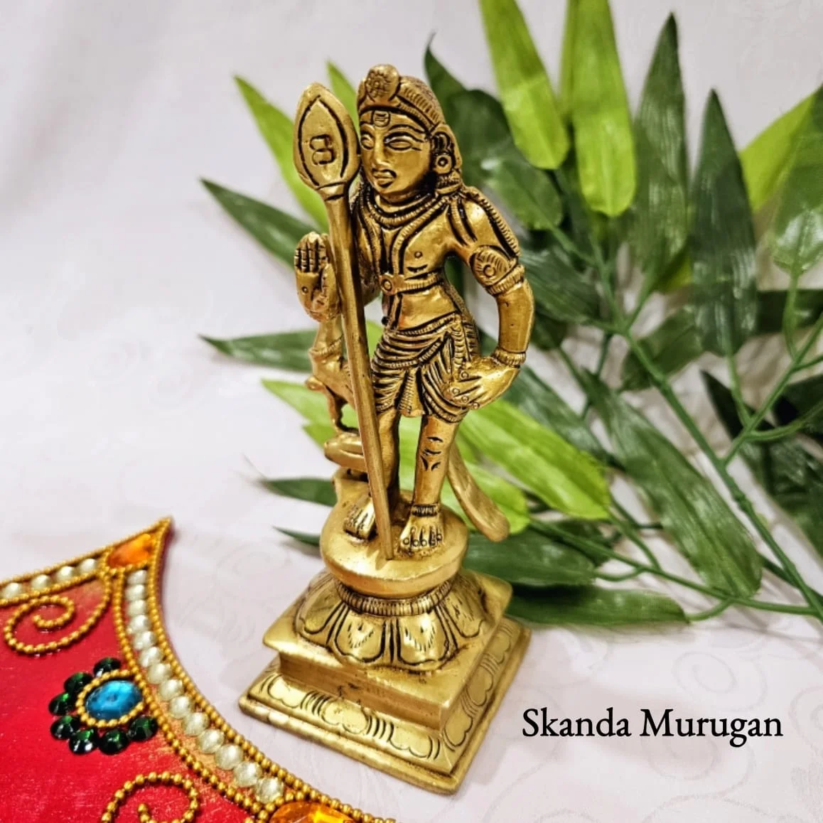 Skanda Murugan Brass Antique Finish Lord Murugan Brass Sculpture - image 1