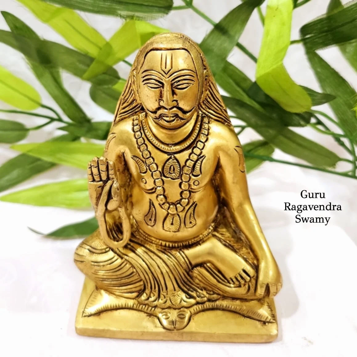 Guru Ragavendra Swami Statue Brass Antique Finish - image 2