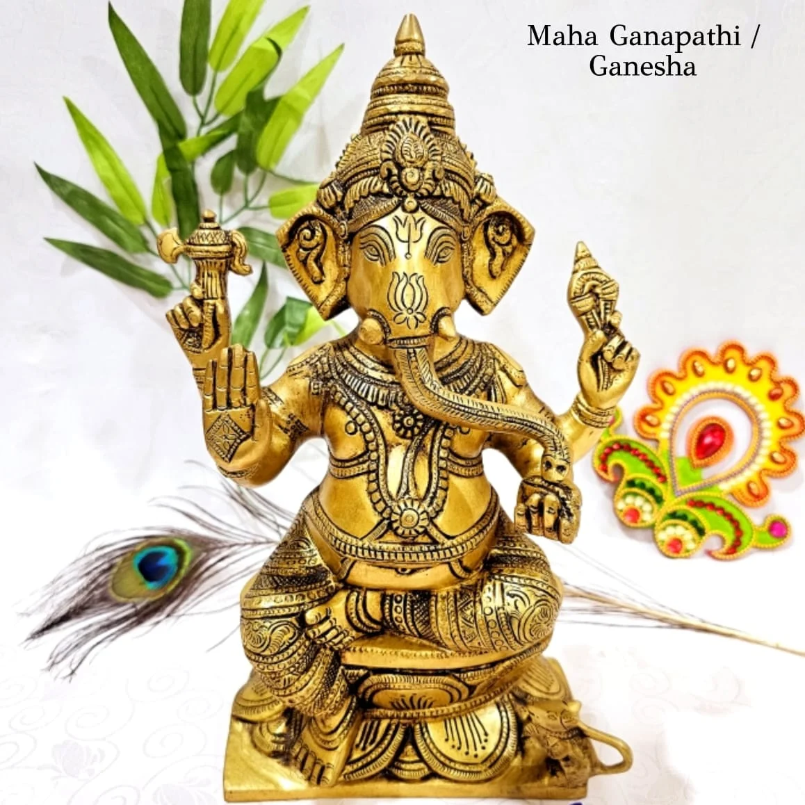 Maha Ganapathi / Ganesha - Brass Statue God Vinayagar Brass Idol - image 1