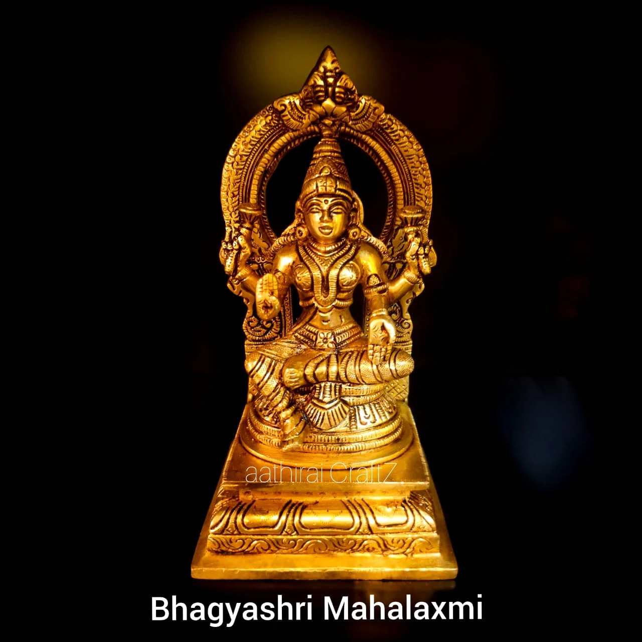Bhagyashri Mahalaxmi / Lakshmi Statue Brass Antique Finish - image 1