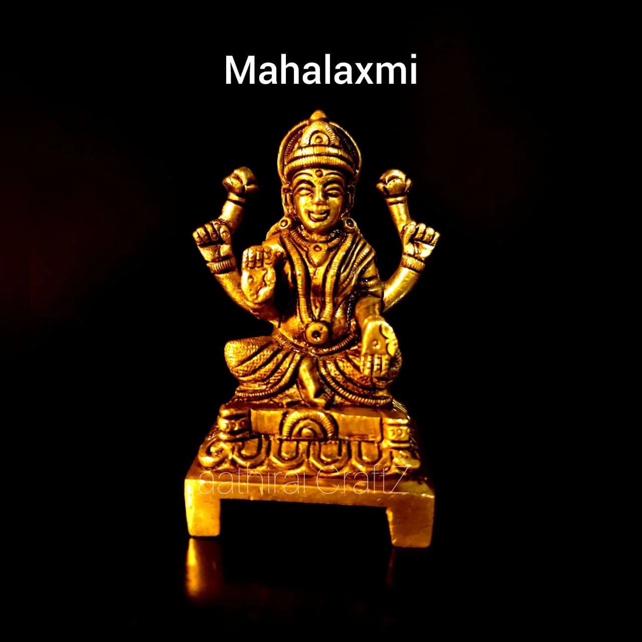 Mahalaxmi / Laxmi Antique Finish Laxmi Brass Sculpture - image 1