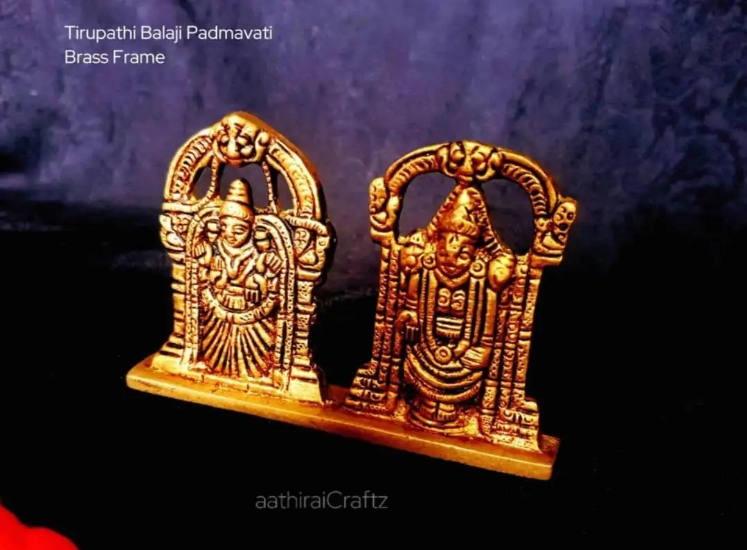 Tirupathi Balaji Padmavati Frame Brass Antique Finish - image 2