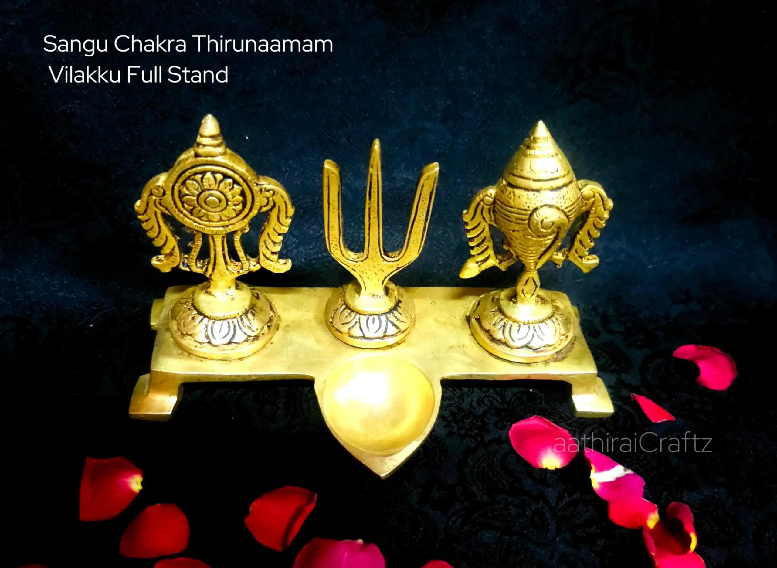 Sangu Chakra Perumal Tirunaamam Vilakku With Stand - image 2