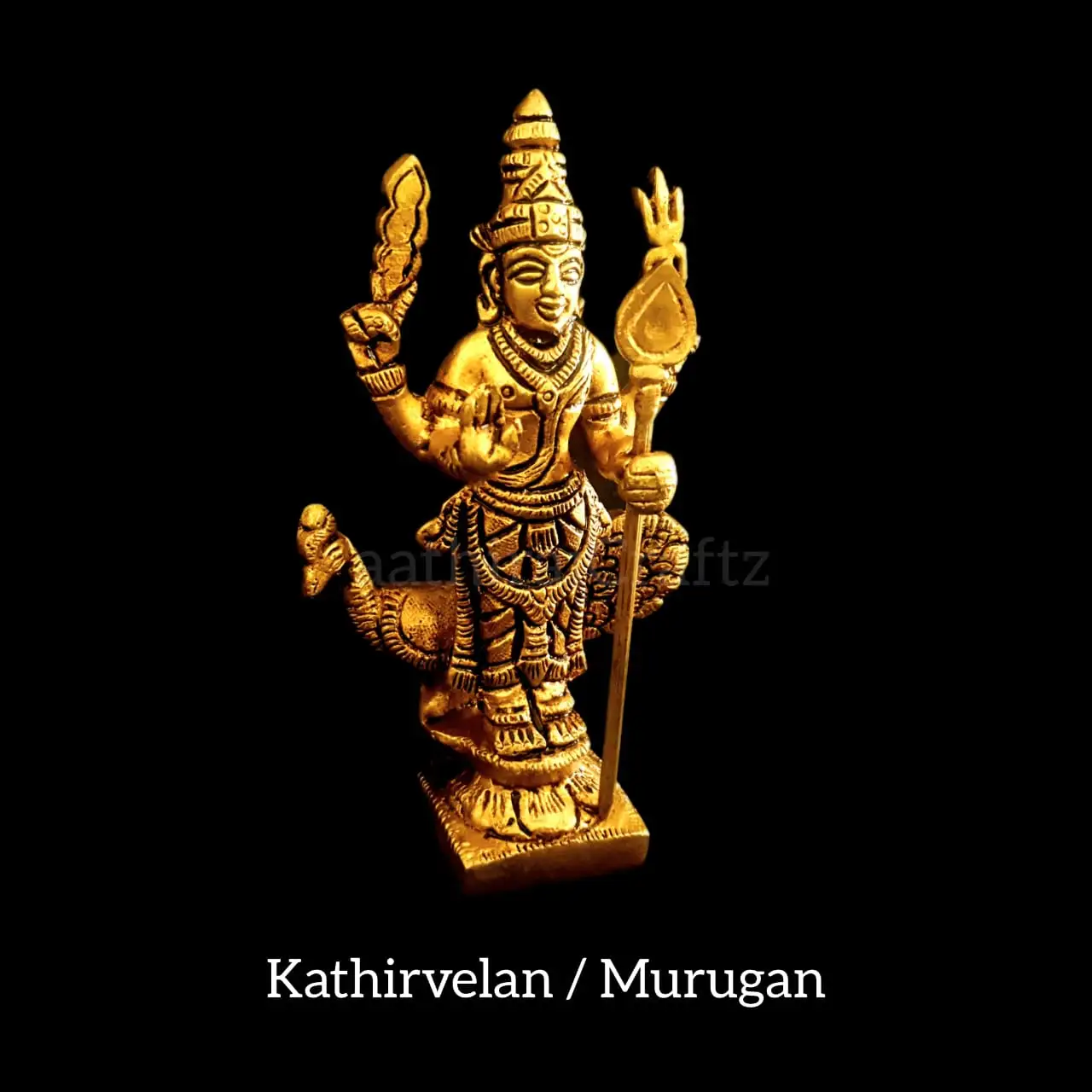 Kathirvelan / Murugan 5 Inches Brass Antique Finish - image 2