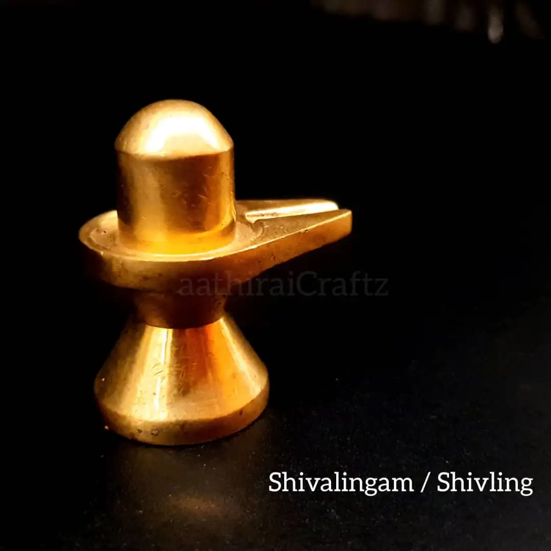 Shiva Lingam Brass Sculpture - Size 2 - image 1