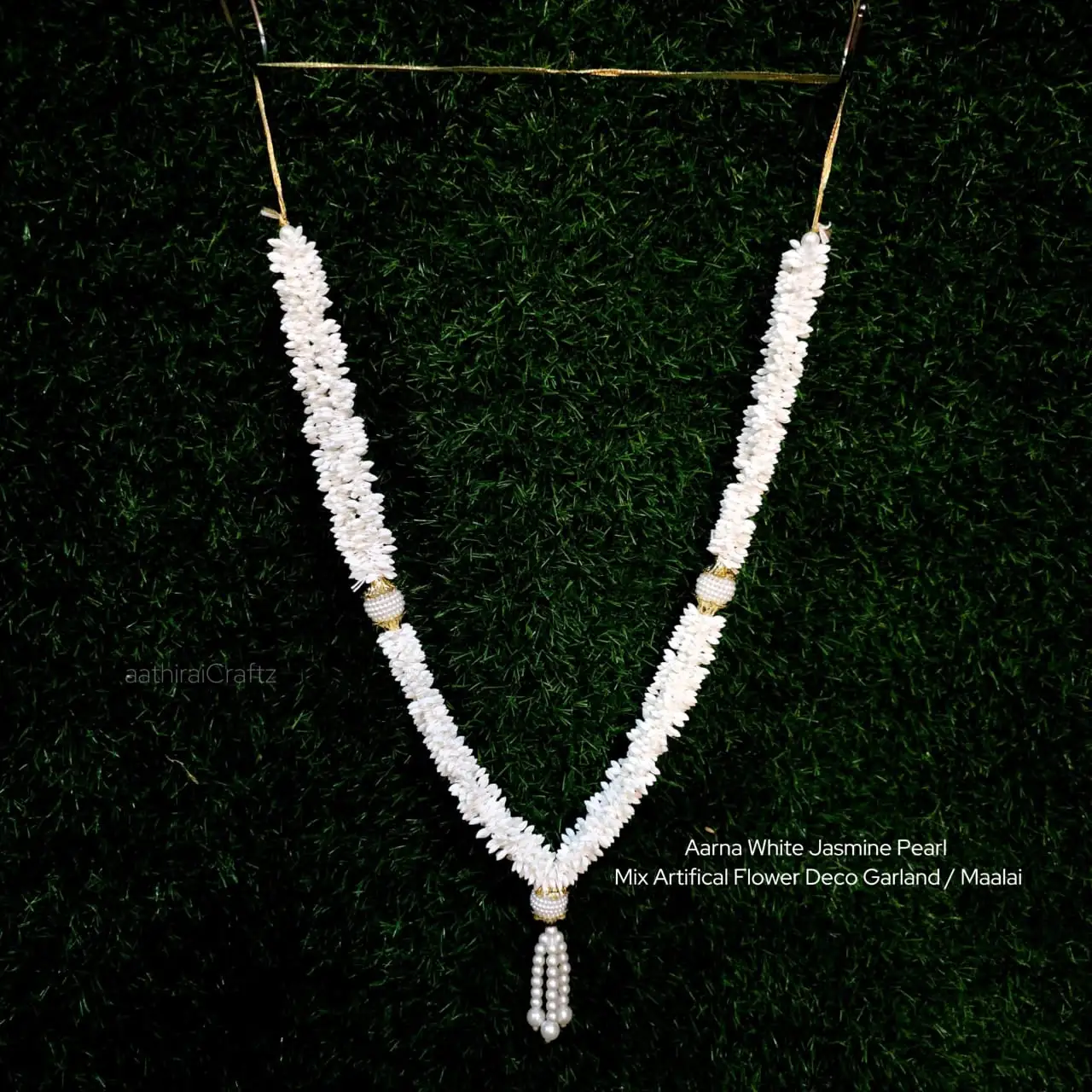 Aarna White Jasmine Pearl Mix Artifical Flower Deco Garland - image 1