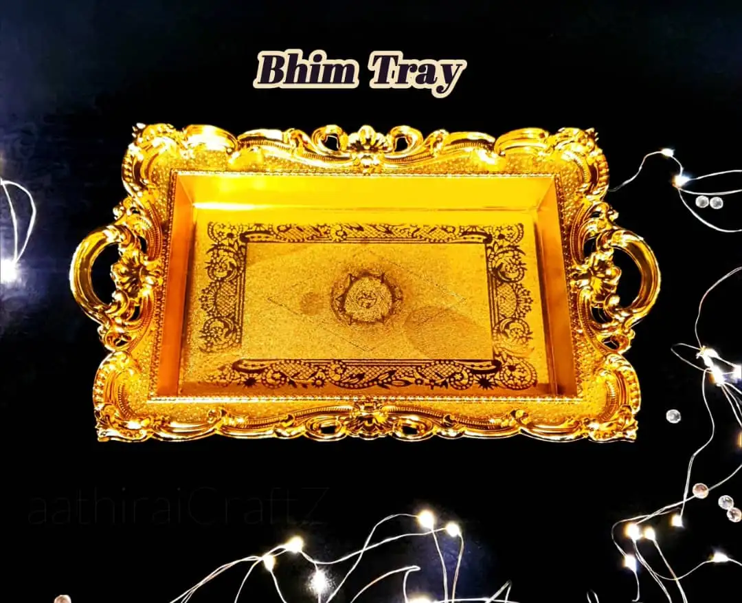 Bhim Golden Pooja / Decorative Plates - Medium - image 1