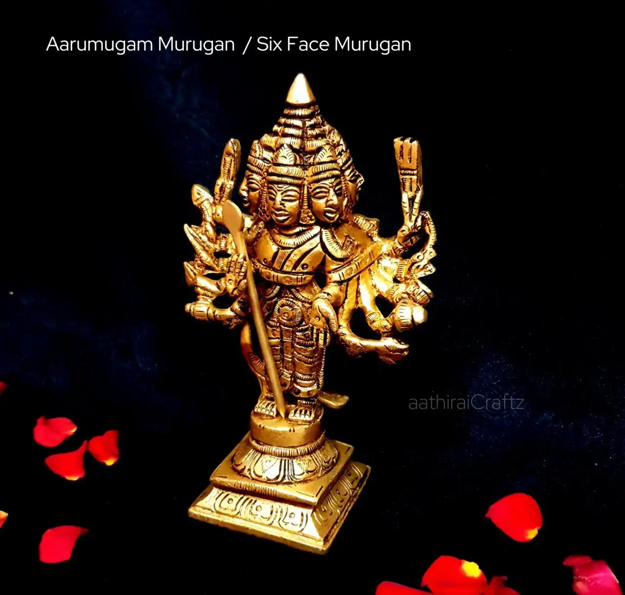 Aarumugam Murugan Brass Antique Finish - image 2