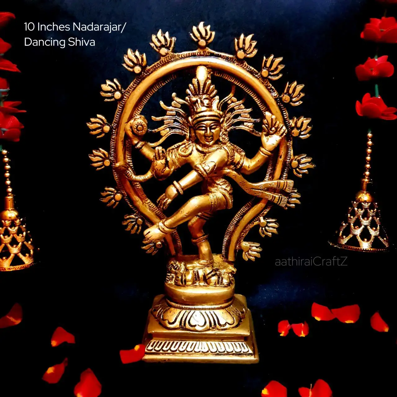 10 Inches Nadarajar / Dancing Shiva Statue
Brass Antique Finish - image 1