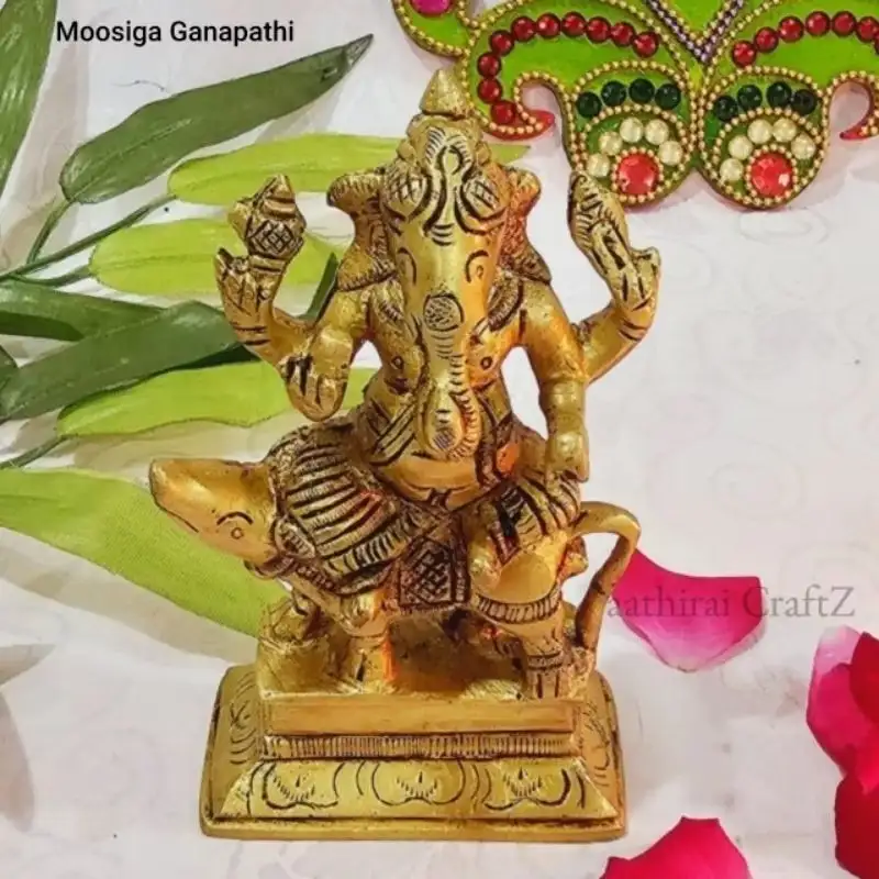 Moosiga Ganapathi -Brass Statue - image 2