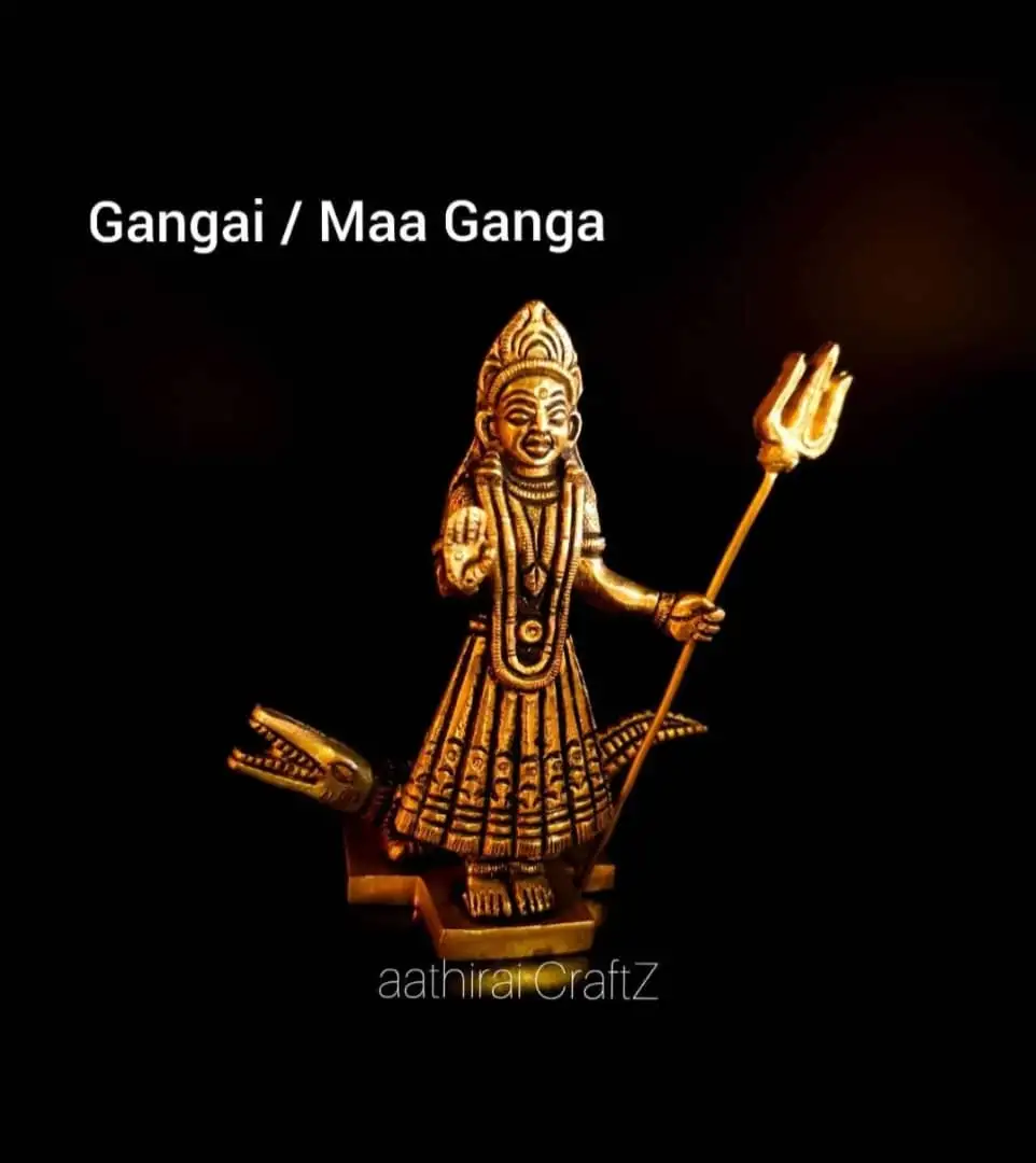 Gangai / Maa Ganga (B) Brass Antique Finish - image 1