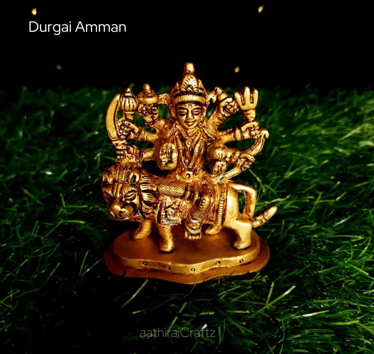 Durgai Amman / Simmavahini Idol
Brass Antique Finish - image 2