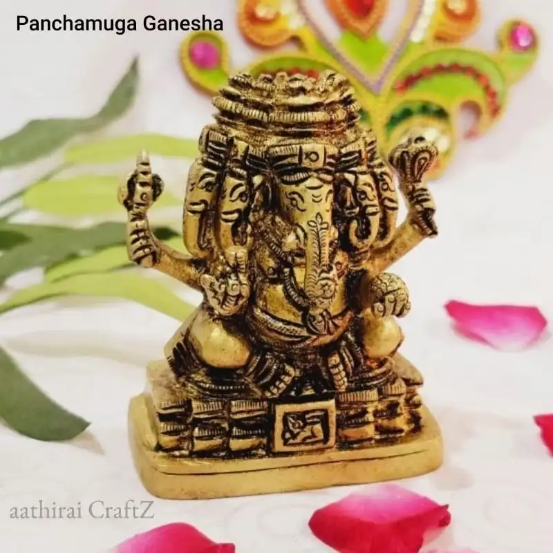 Panchamuga Vinayagar Idol
Brass Antique Finish - image 2