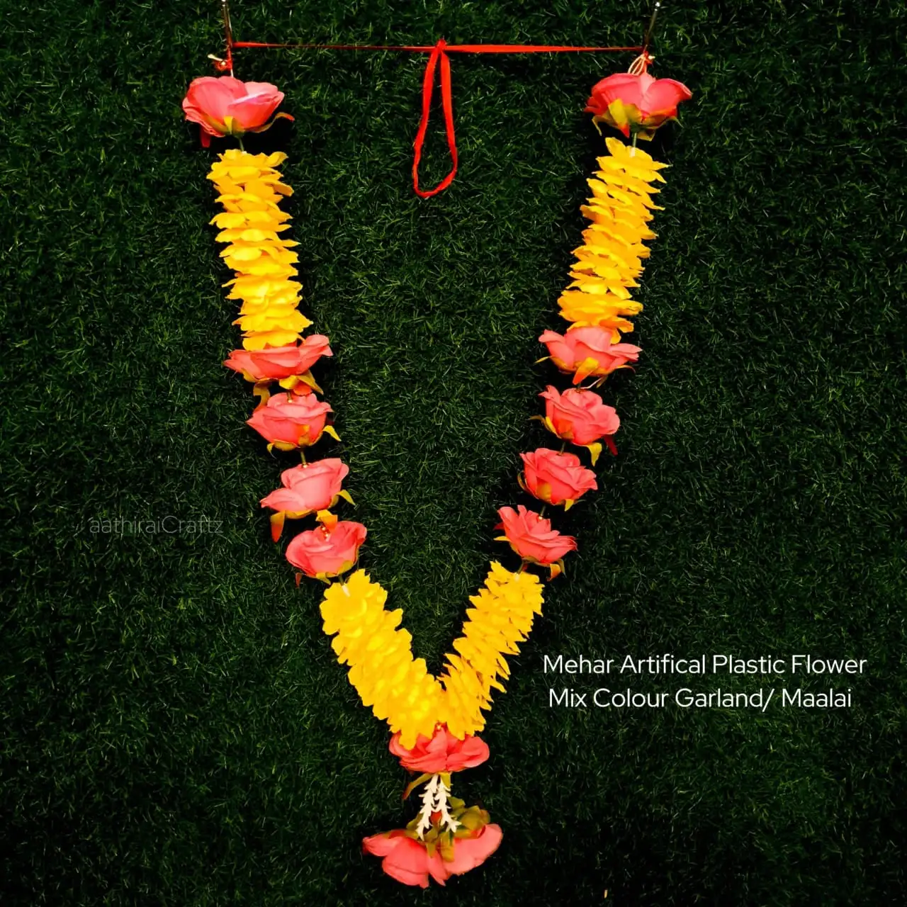 Mehar Artifical Plastic Flower Mix Colour Garland / Maalai - image 1