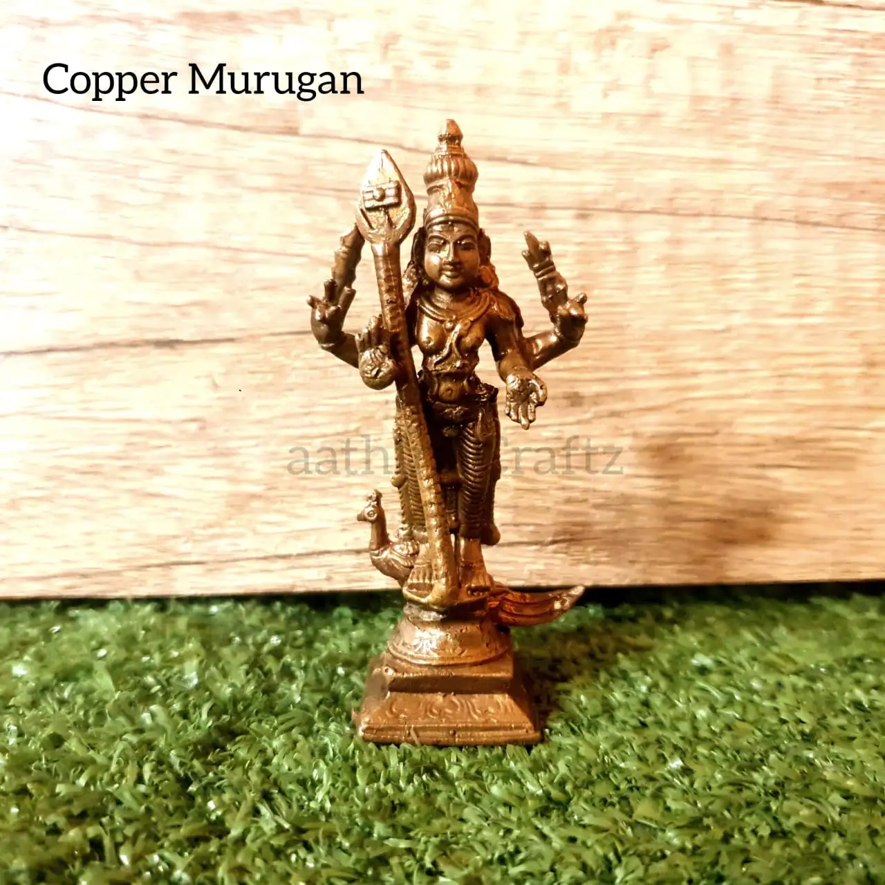Murugan / Velayudha Copper Idol - image 1