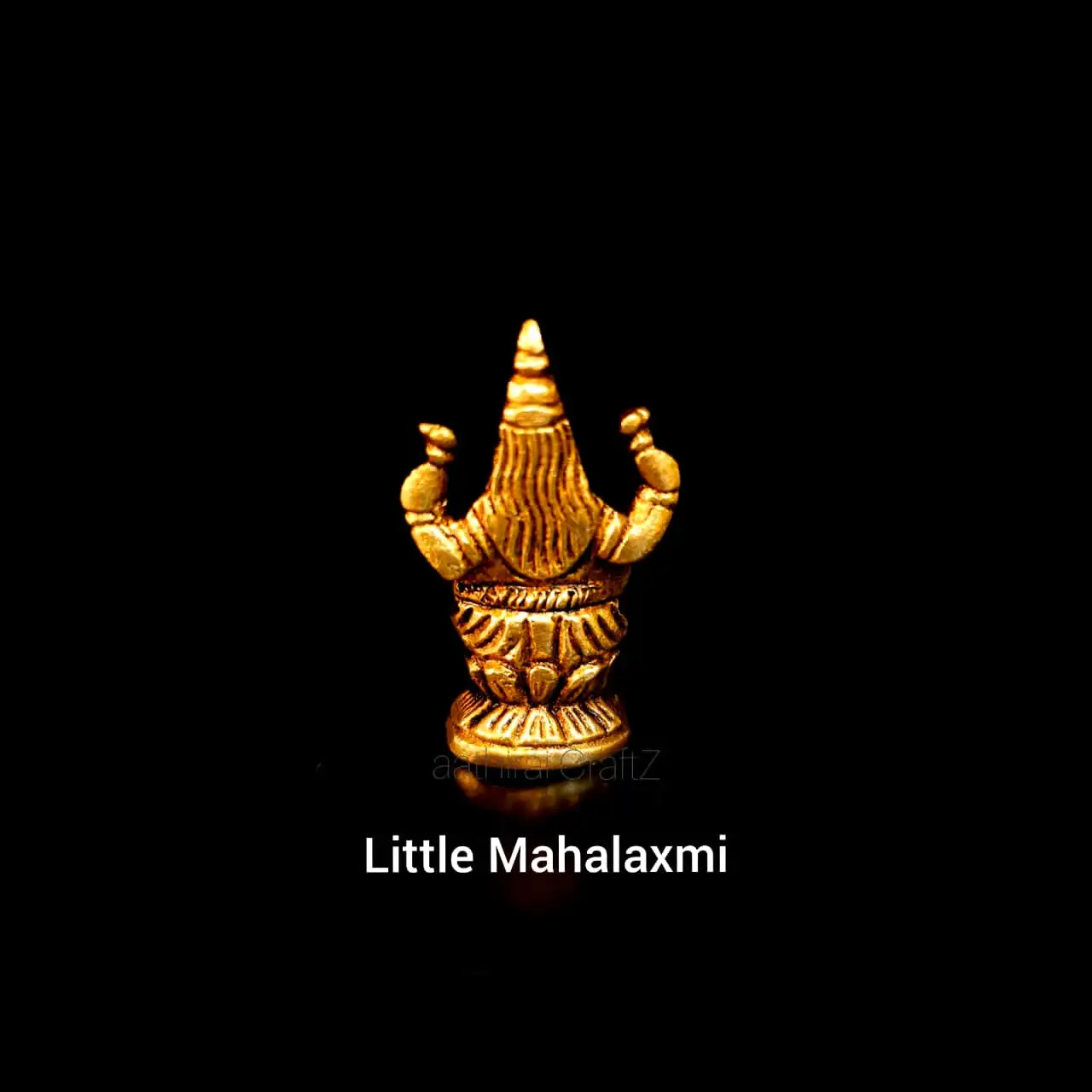 Little Mahalaxmi Statue Brass Antique Finish - image 2