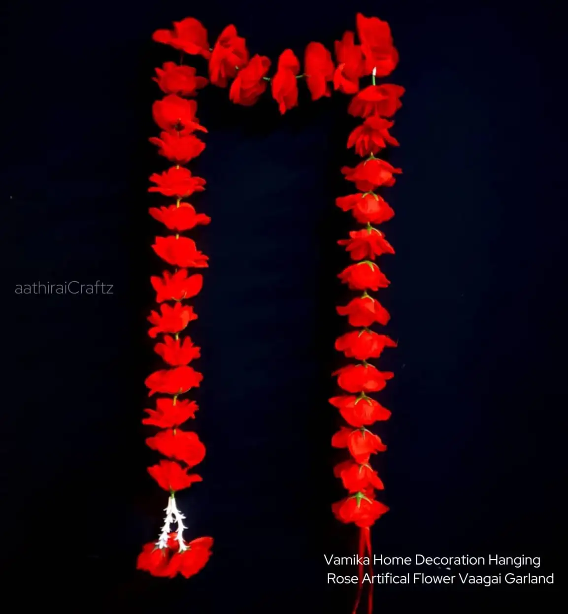 Vamika Home Decoration Hanging Rose Garland - Red - image 1