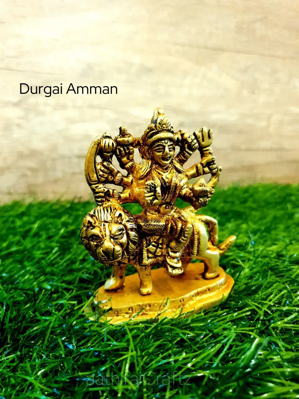 Durgai Amman / Simmavahini Idol
Brass Antique Finish - image 1