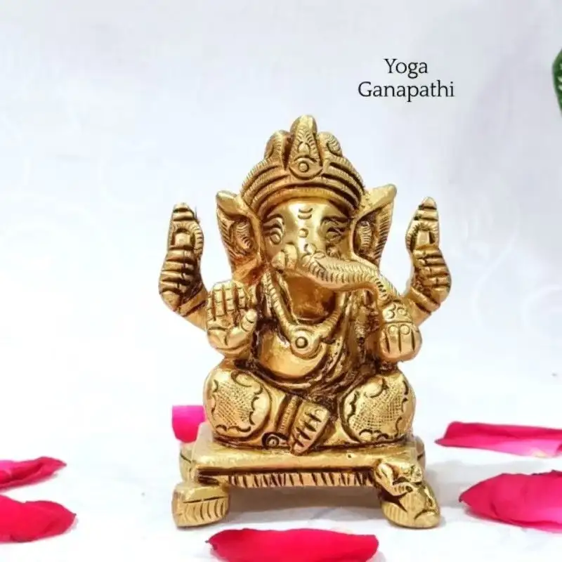 Yoga Ganapathi/ Vinayagar Brass Antique Finish Yoga Ganapathi - image 1