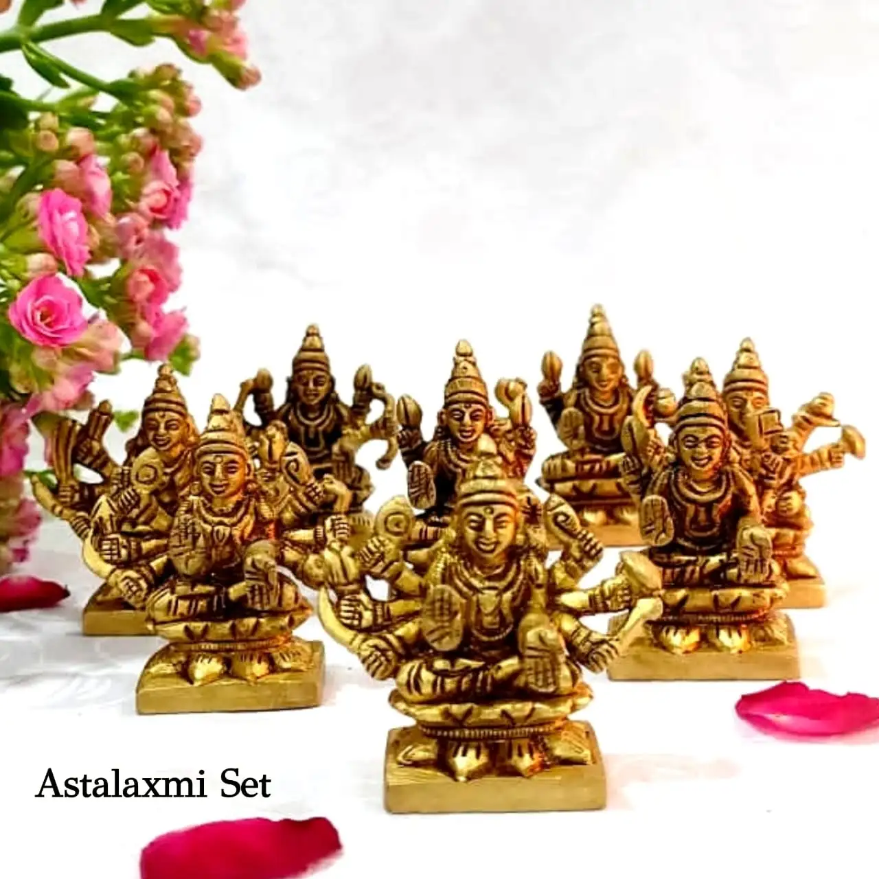 Ashta Laxmi Set 8 in 1 Brass Antique Finish - image 2
