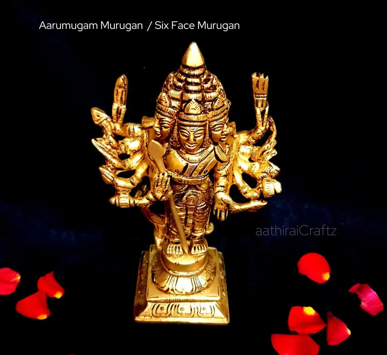 Aarumugam Murugan Brass Antique Finish - image 1