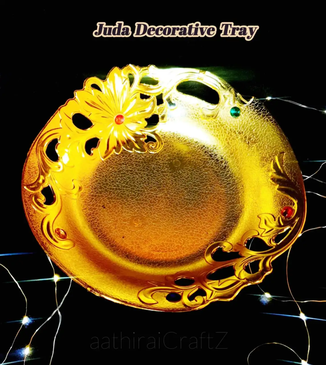 Juda Golden Pooja/ Decorative Tray - image 1