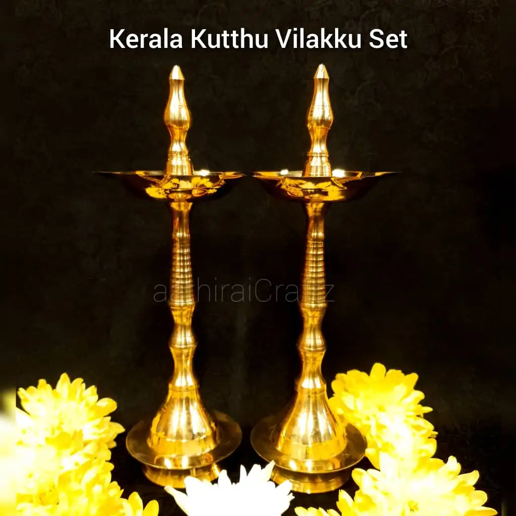 Kerala Kutthu Vilakku Brass Antique Finish - image 1