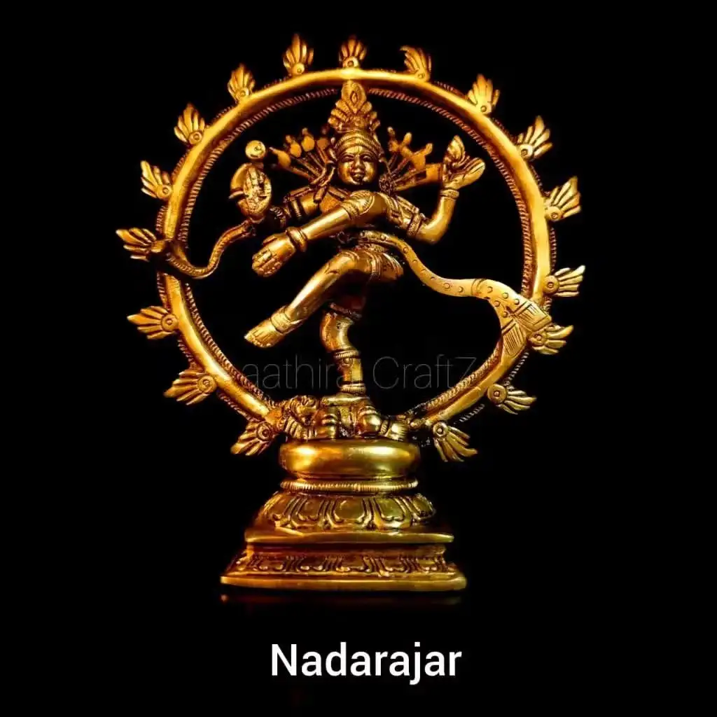 6 Inches Nadarajar / Shiva Statue Brass Antique Finish - image 1