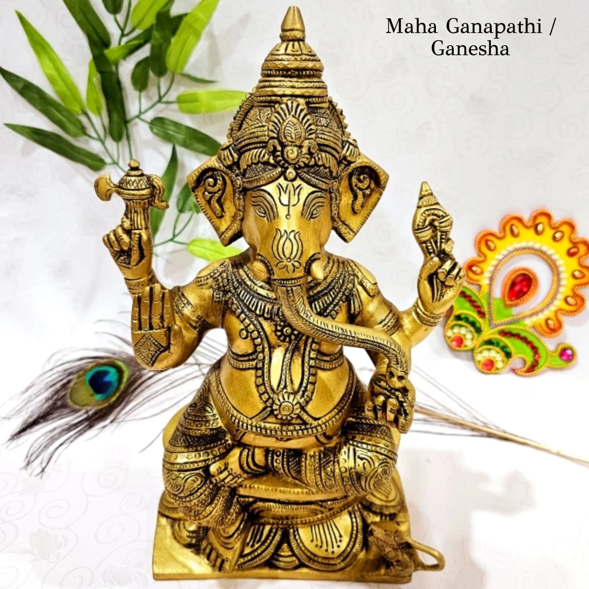 Maha Ganapathi / Ganesha - Brass Statue God Vinayagar Brass Idol - image 2