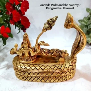 Ananda Padmanabha Swamy / Ranganatha Perumal Brass Antique Finish - image 2