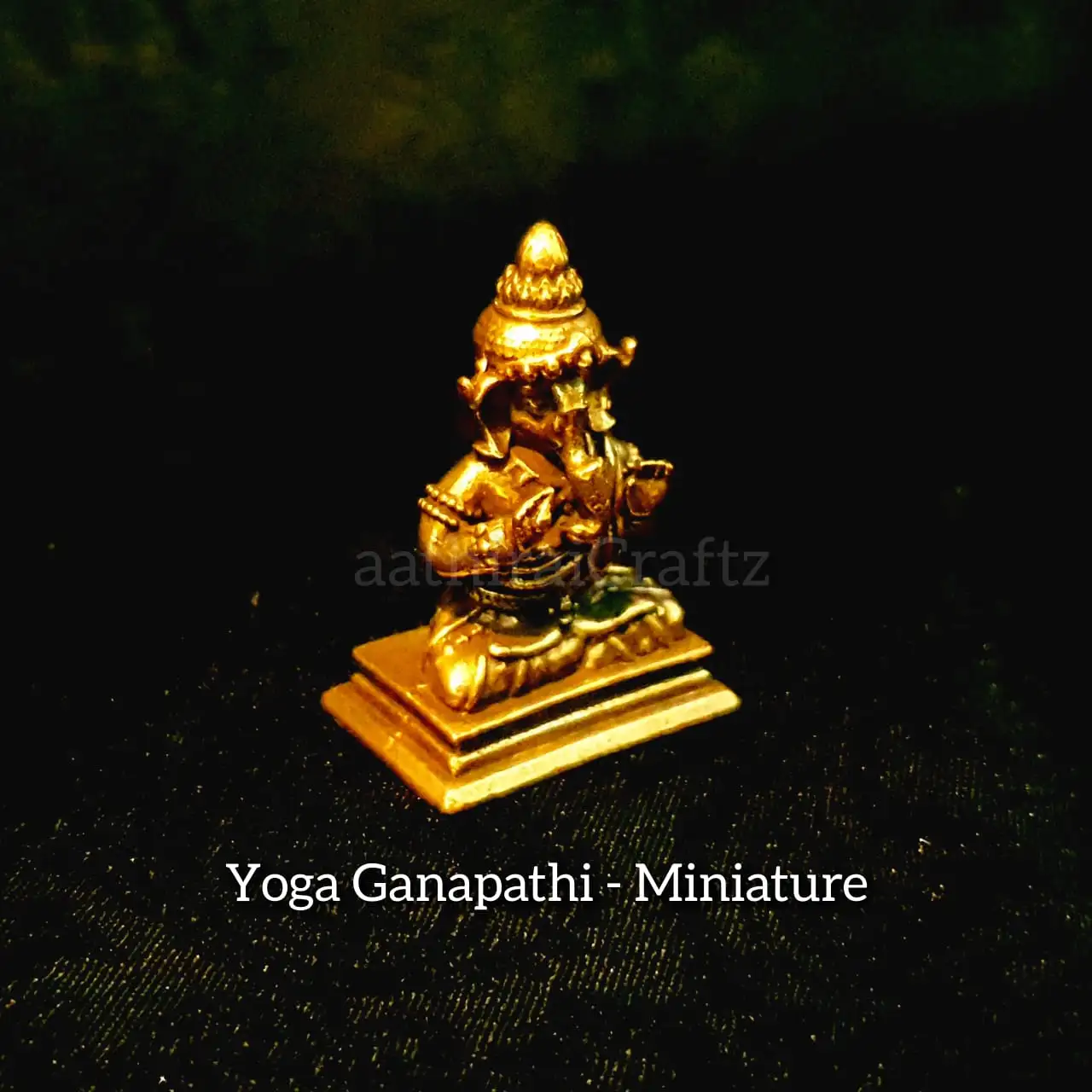 Yoga Ganapathi Miniature Brass Antique Finish - image 2