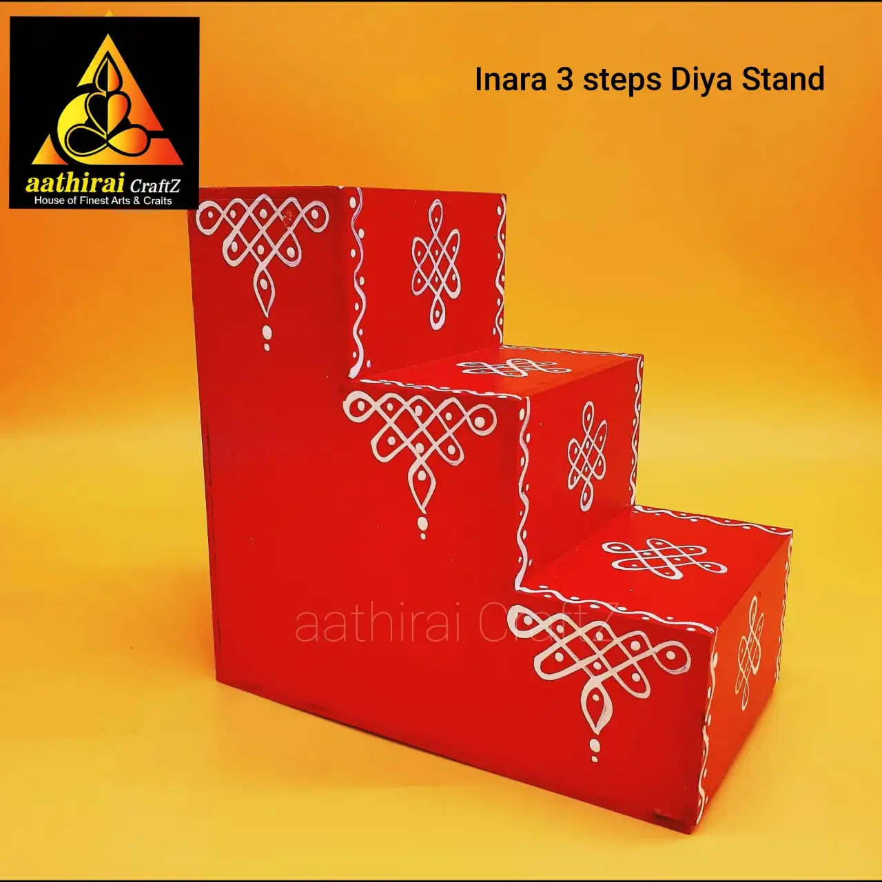 Inara 3 Steps Diya Stand / Rangoli Design Stand - image 2