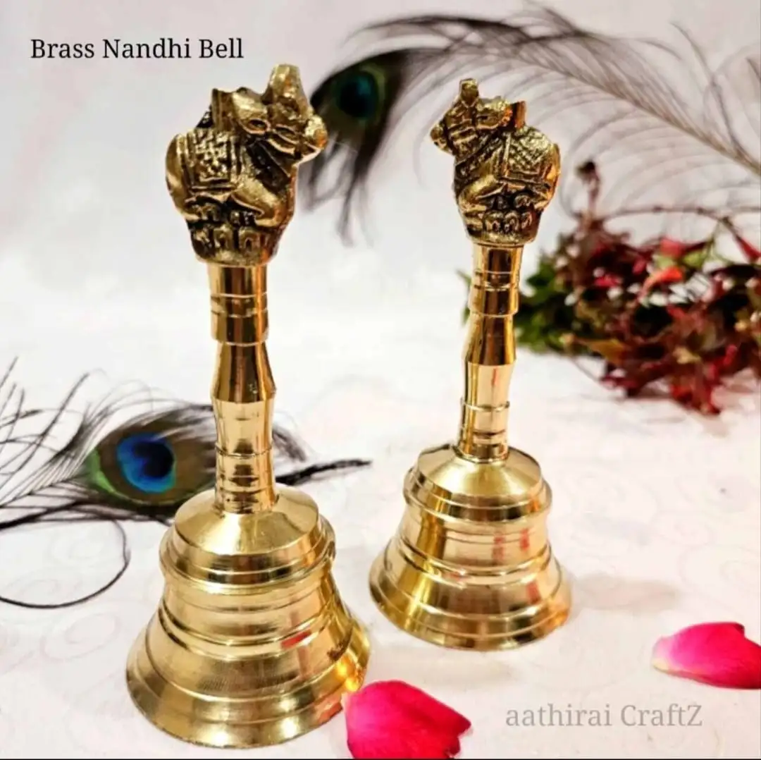 Nandhi Hand Bells Brass Antique Finish - image 2