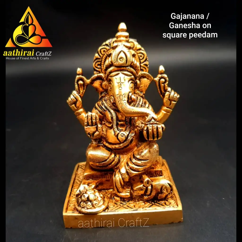 Gajanana / Ganesha On Square Peedam - image 1