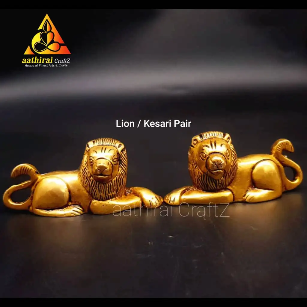 Lion / Kesari Pair Singam Pair Sculpture - image 1