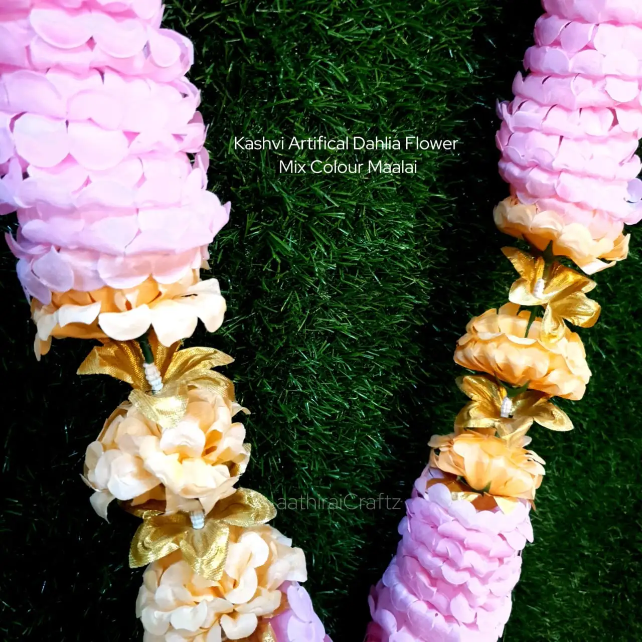 Kashvi Artifical Dahlia Flower Mix Colour Maalai - image 2