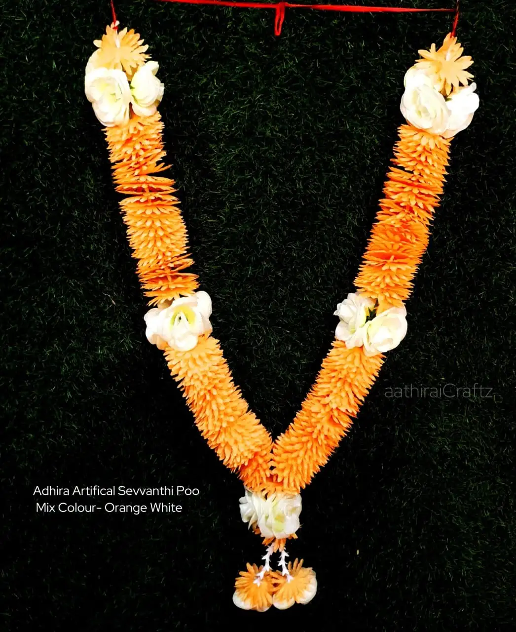 Adhira Artifical Sevvanthi Poo Mix Colour - Orange White - image 1