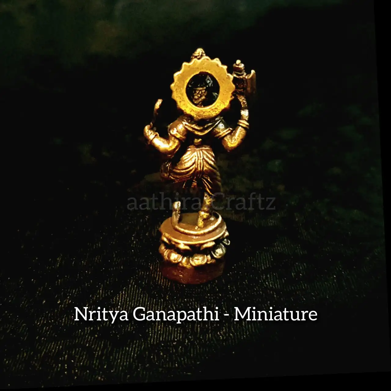 Nritya Ganapathi Miniature / Brass Antique Finish - image 2