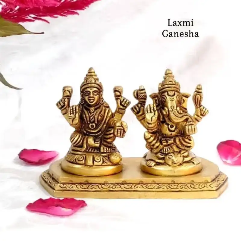 Laxmi Ganesha with peedam Brass Statue - image 1