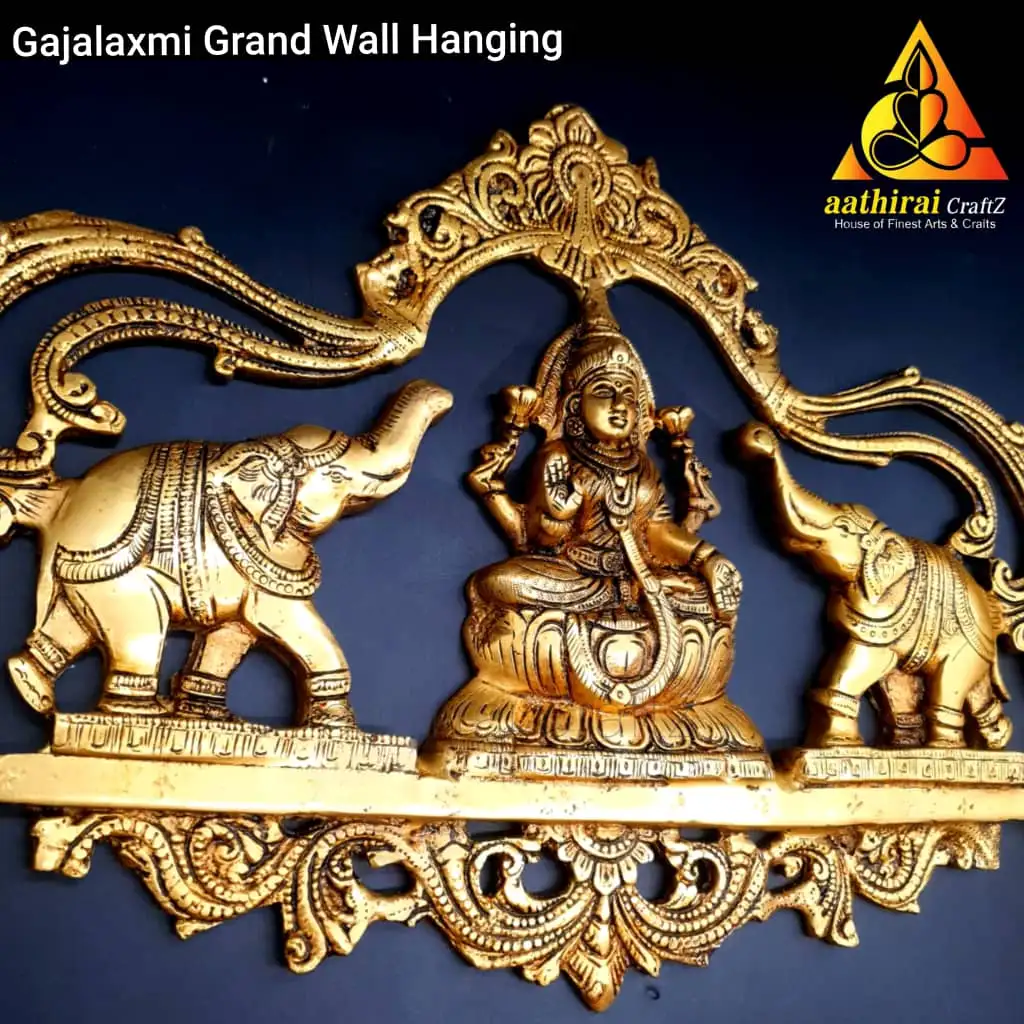 Gajalakshmi Hanging Brass Antique Finish - Master piece - image 2