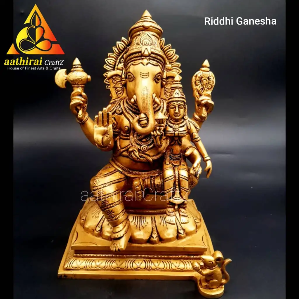 Riddhi Ganesha / Laxmi Sitting on Ganapathi - image 1