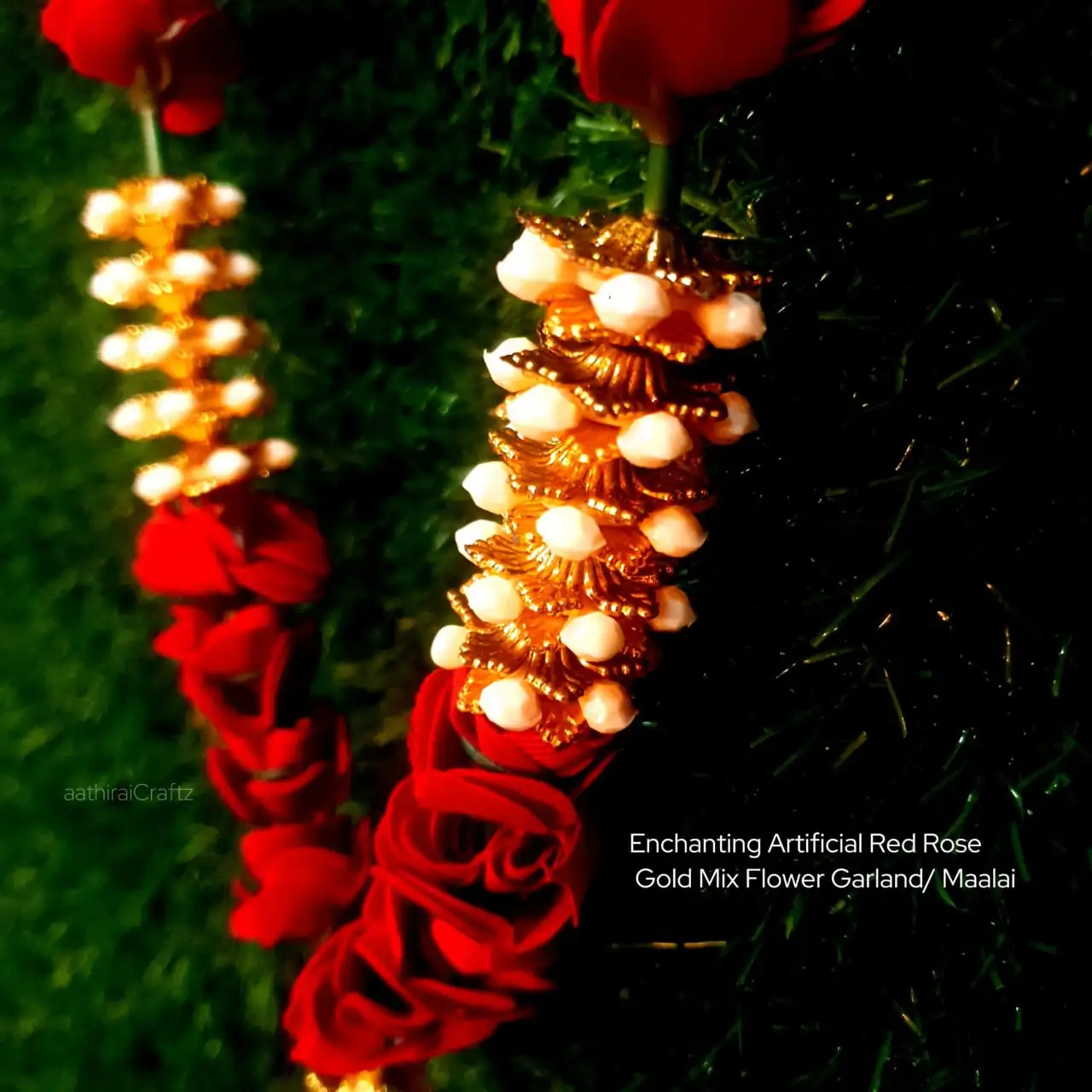 Enchanting Artifical Red Rose Gold Mix - image 2